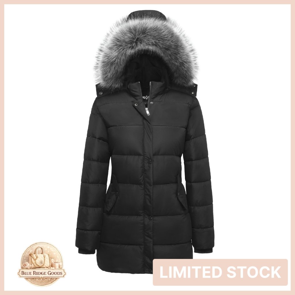 Winter Puffer Coat With Removable Hood Classic Chic Slim Fit Warm Jacket